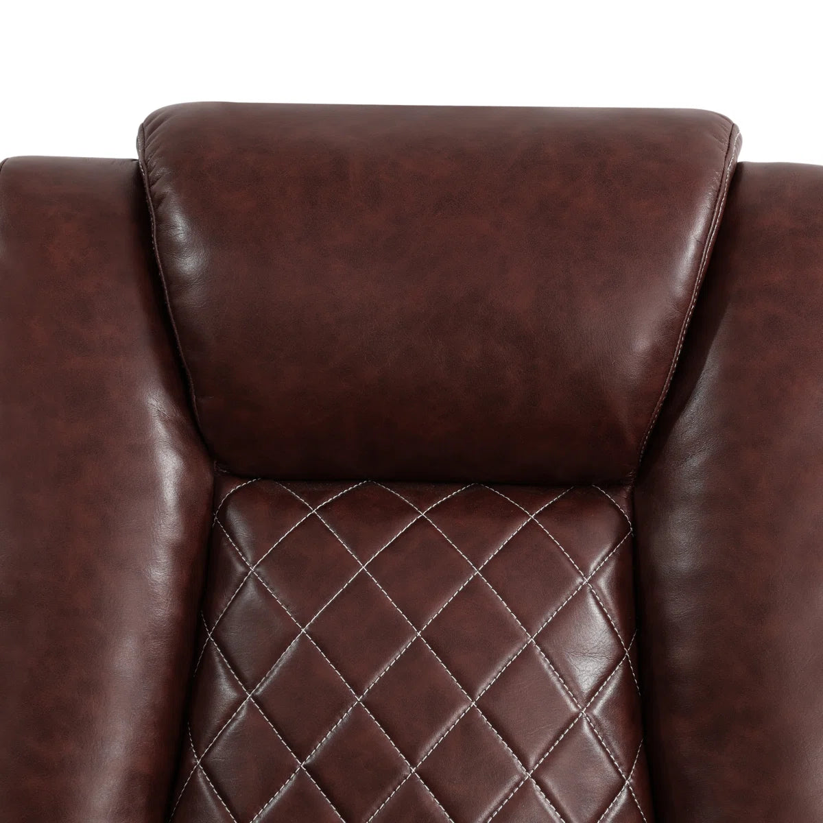 3-piece Reddish Brown Breathing Leather Living Room Recliner Sofa Set