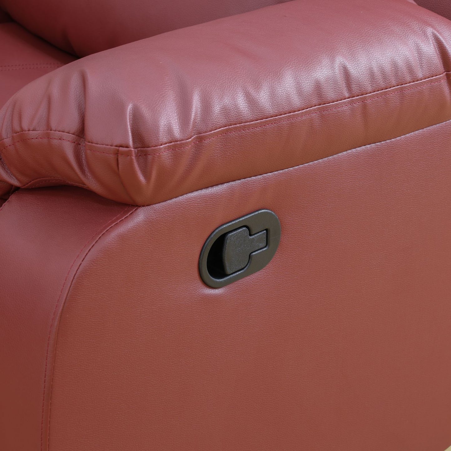 3 - Piece Red Faux Leather Living Room Set