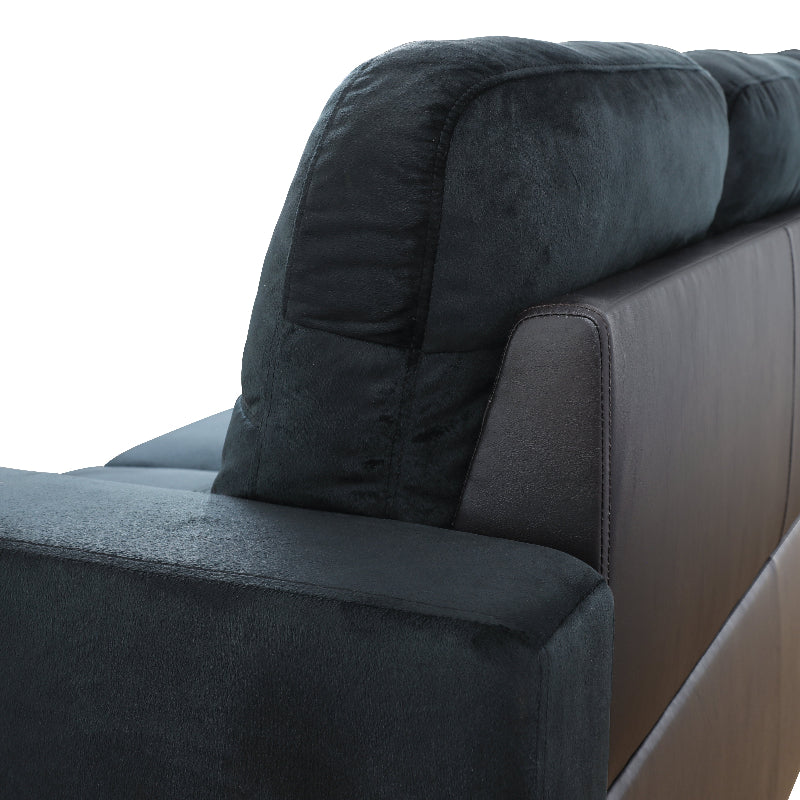 Dark Blue Microfiber L-Shaped Living Room Sectional Sofa Set - Left or right chaise