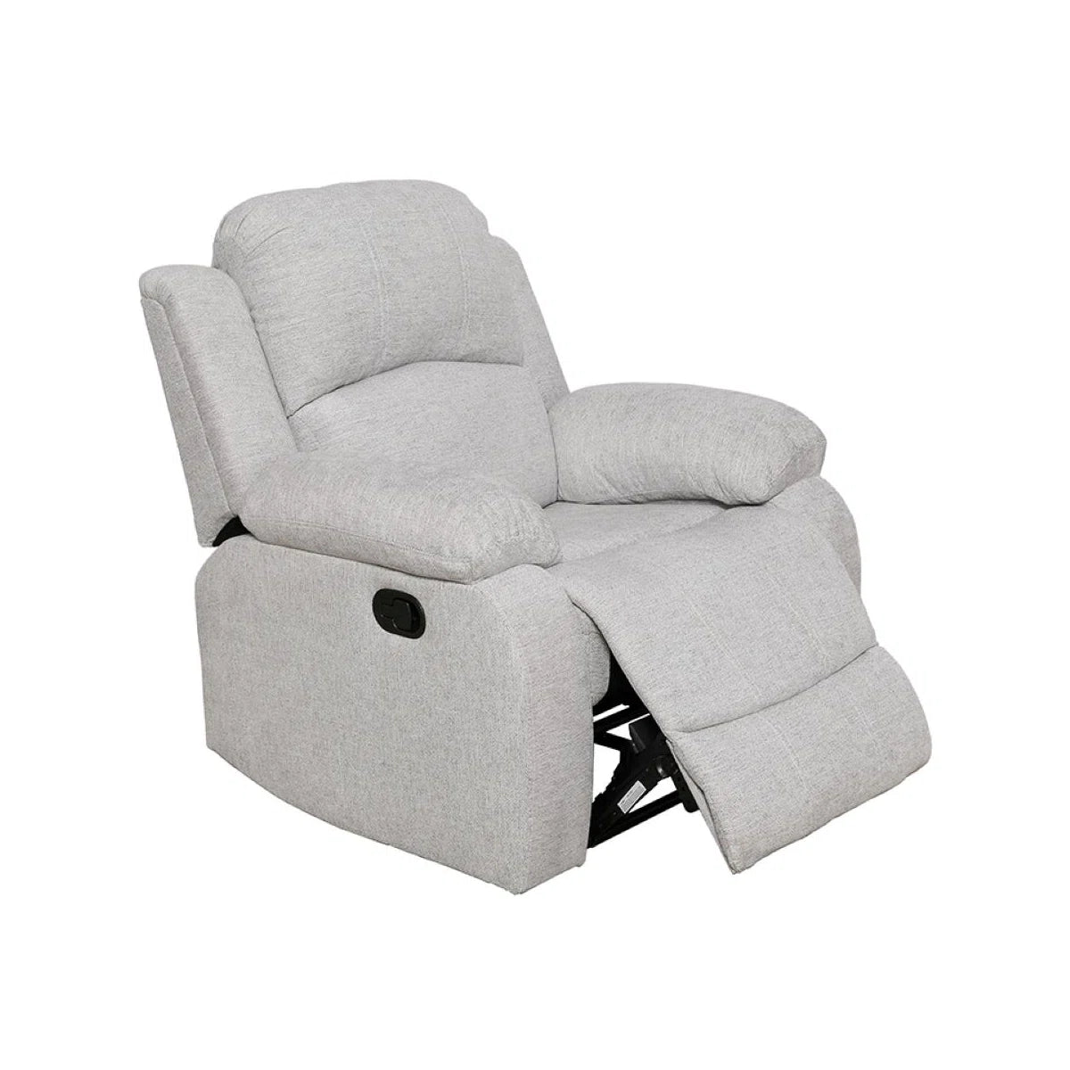 3 - Pieces White Gray Linen Reclining Living Room Set