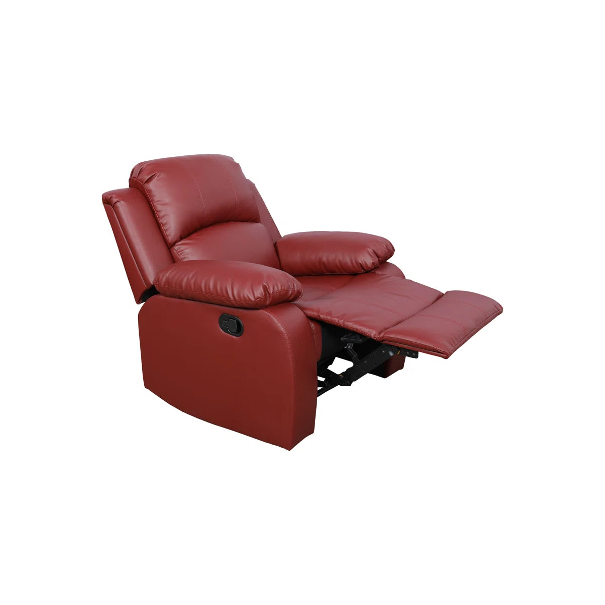 3 - Piece Red Faux Leather Living Room Set