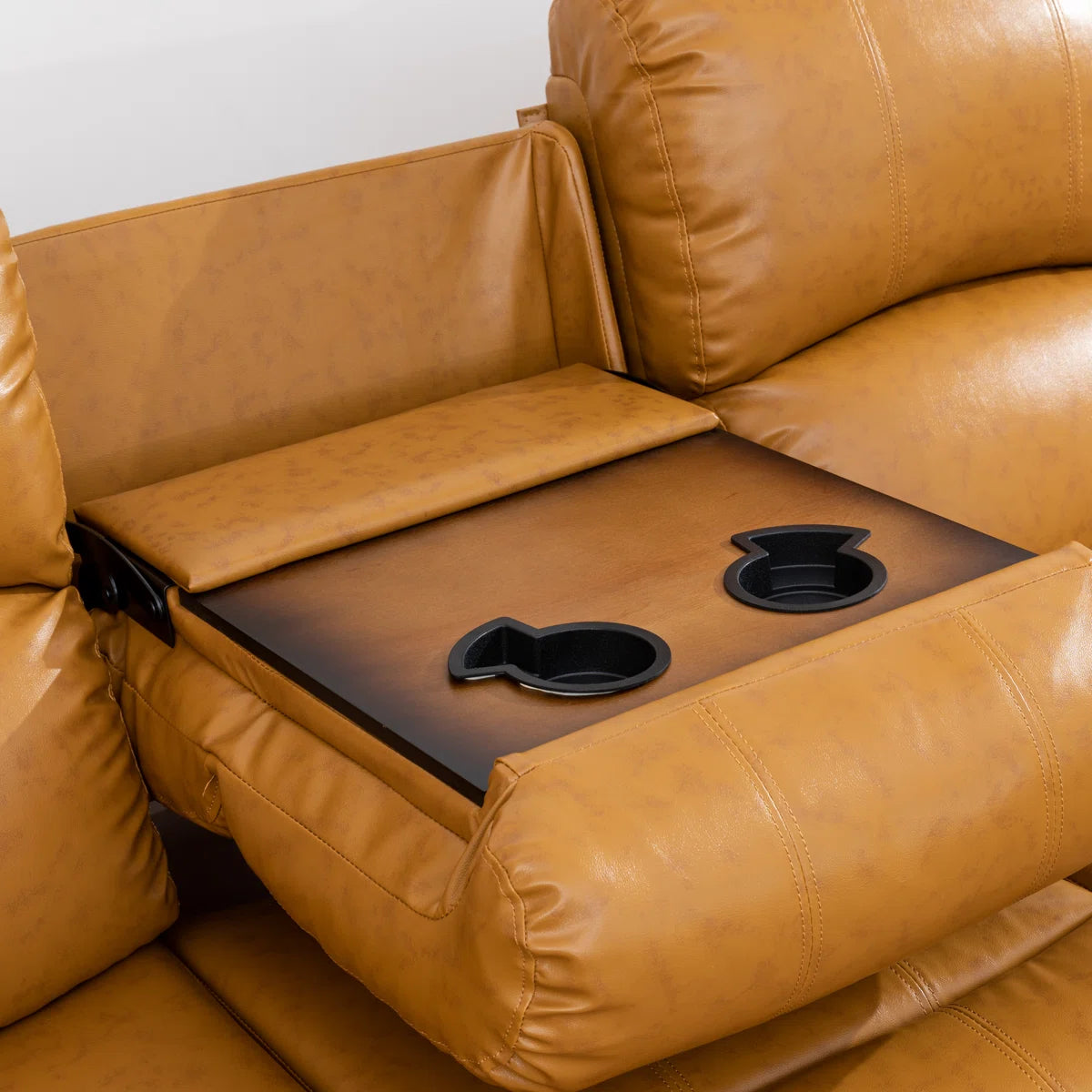 3 Piece Vegan Leather Manual Reclining Living Room Sofa Set