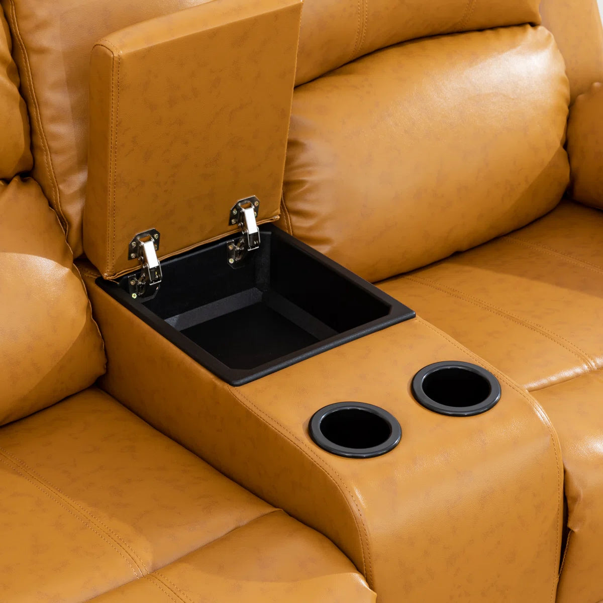 3 Piece Vegan Leather Manual Reclining Living Room Sofa Set