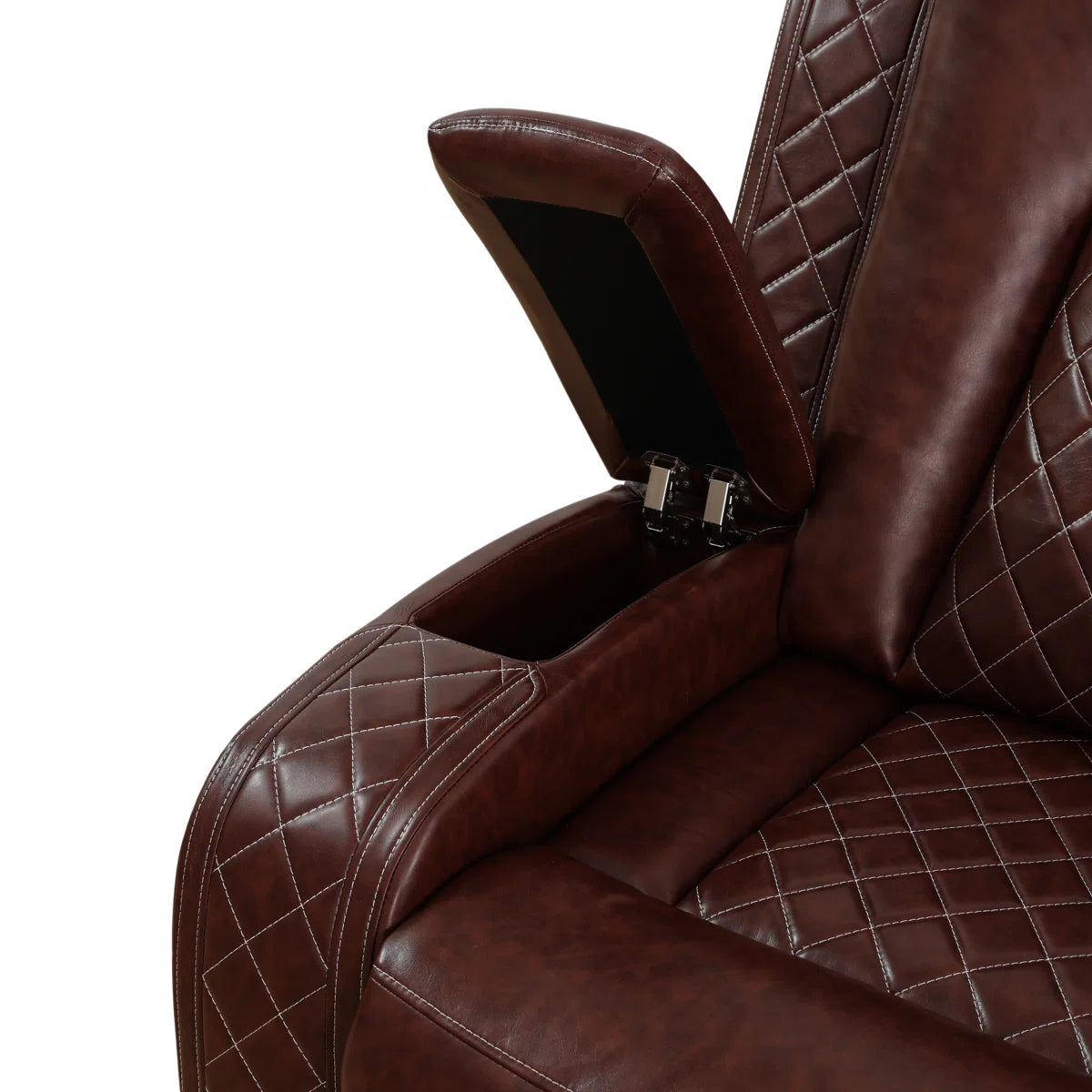 3-piece Reddish Brown Breathing Leather Living Room Recliner Sofa Set
